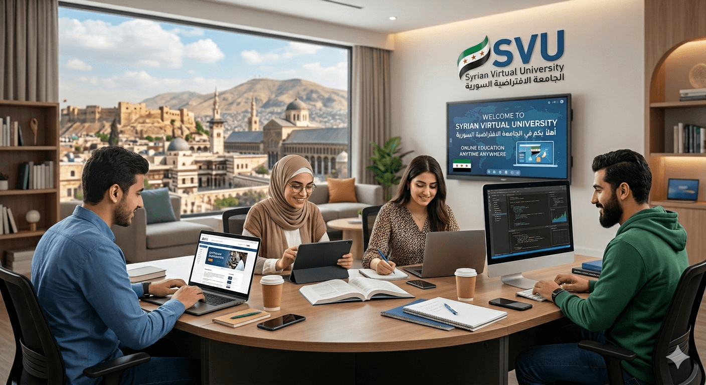 دليل الجامعة الافتراضية السورية (SVU): التخصصات، الاعتراف، وآلية التسجيل